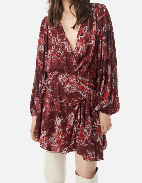 AZULA PRINT DRESS WITH V NECK